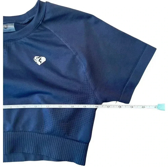 Womens Best Power Seamless Short Sleeve Crop Top Sapphire Blue Size XL - Picture 5 of 8